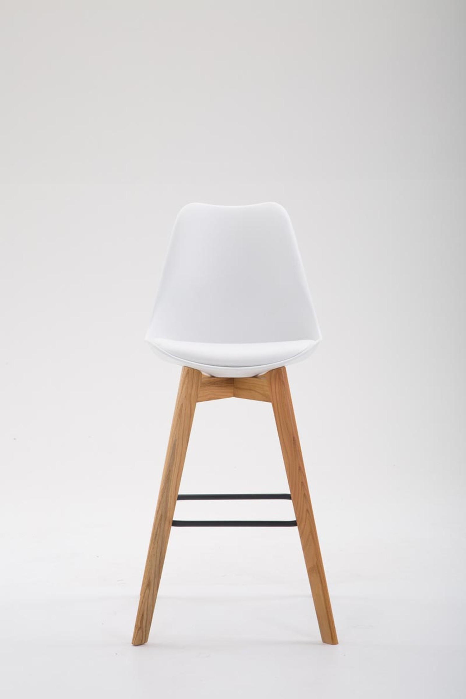 BARHOCKER Medoc, Gestell Natura, Kunstleder Weiß - Weiß/Naturfarben, Holz/Kunststoff (48/100/56cm) - TPFLiving