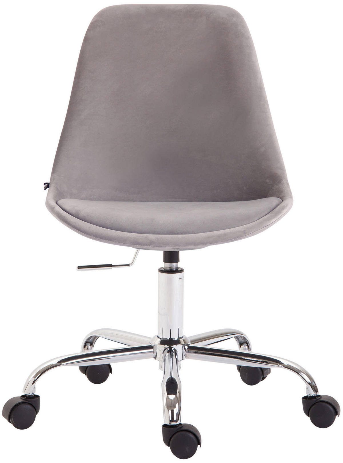 DREHSTUHL Samt grau - Chromfarben/Grau, Textil/Metall (48/81/54cm) - CLP