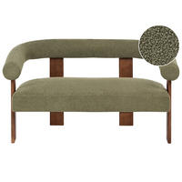2-SITZER-SOFA Bouclé Grün/Dunkelbraun Ilbro - Braun/Grün, Textil (138/76/68cm) - Beliani