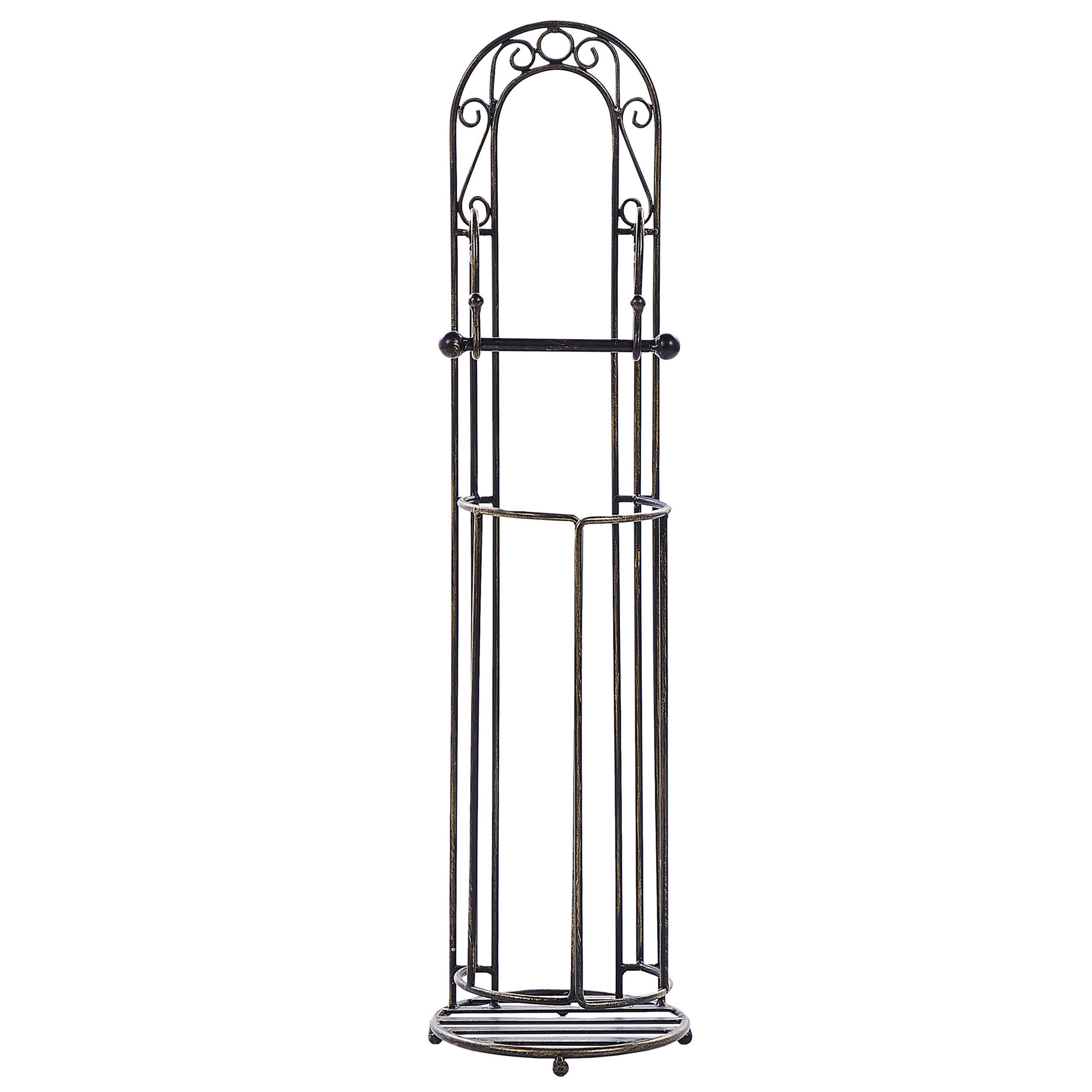 TOILETTENPAPIERSTÄNDER Metall Antik Optik schwarz Temuco - Schwarz, Metall (20/75/20cm) - Beliani