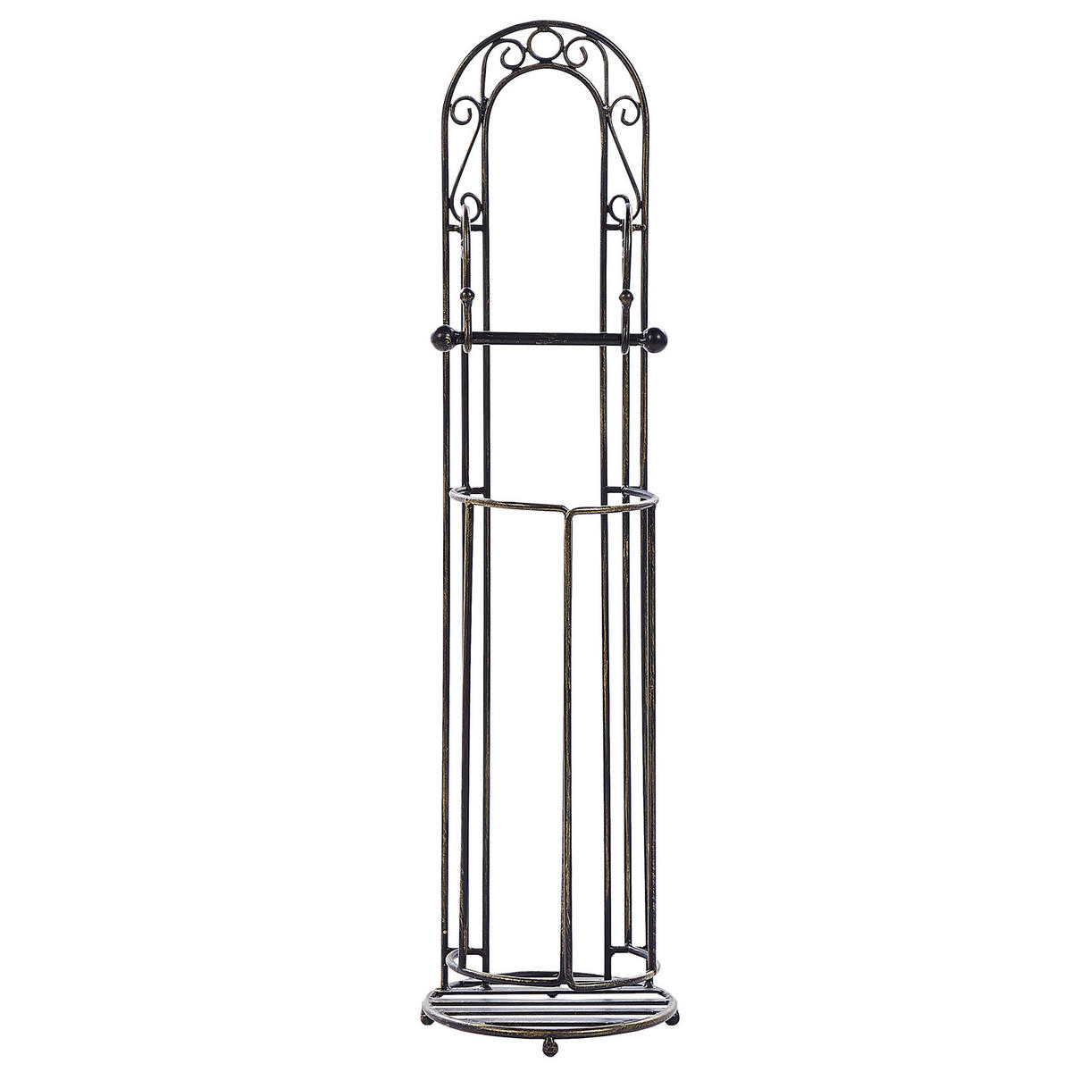 TOILETTENPAPIERSTÄNDER Metall Antik Optik schwarz Temuco - Schwarz, Metall (20/75/20cm) - Beliani