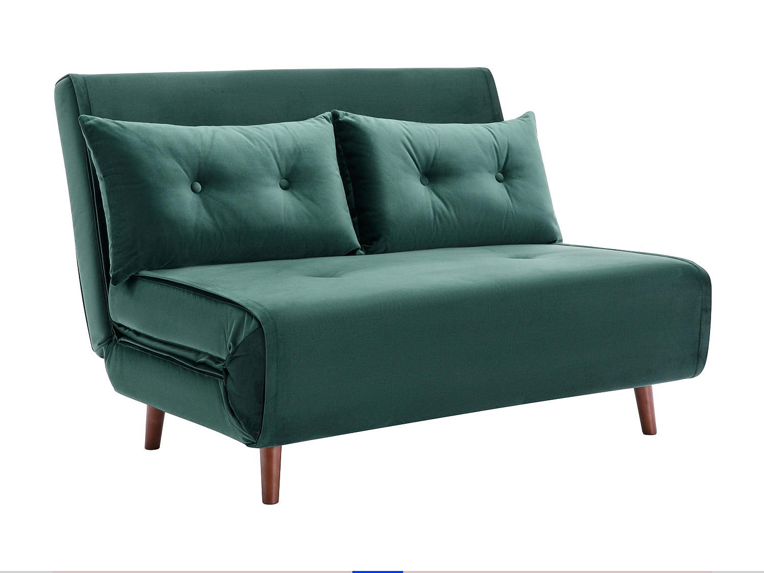 SOFA 2-Sitzer mit Schlaffunktion - Samt - Tannengrün - URIBIA - Grün, Textil (91/81/121cm) - Vente-Unique