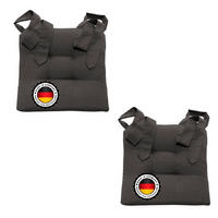 STUHLKISSEN mit Schleifenband 2er Set anthrazit - Anthrazit, Textil (46/42/7cm) - Bonvionn