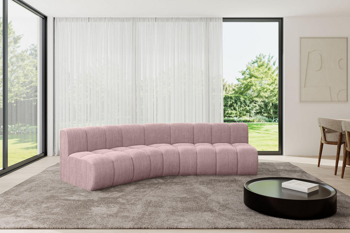 ECKSOFA modulares Sofa Montra-L1 - 290x174x70 cm Rosa - Rosa, Holzwerkstoff/Textil (290/174cm) - ALTDECOR