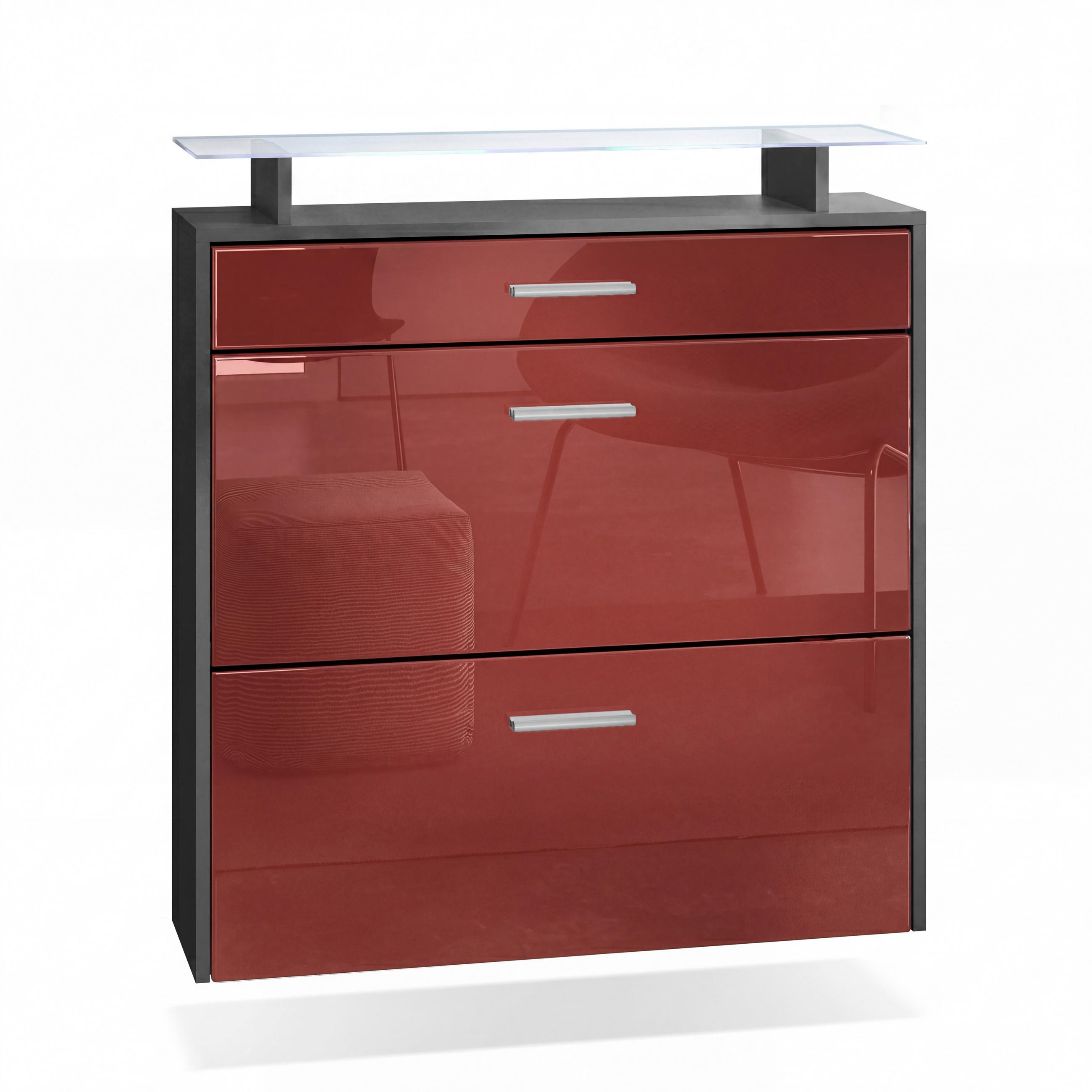 Vladon Schuhschrank Bordeaux 89x96x23 cm