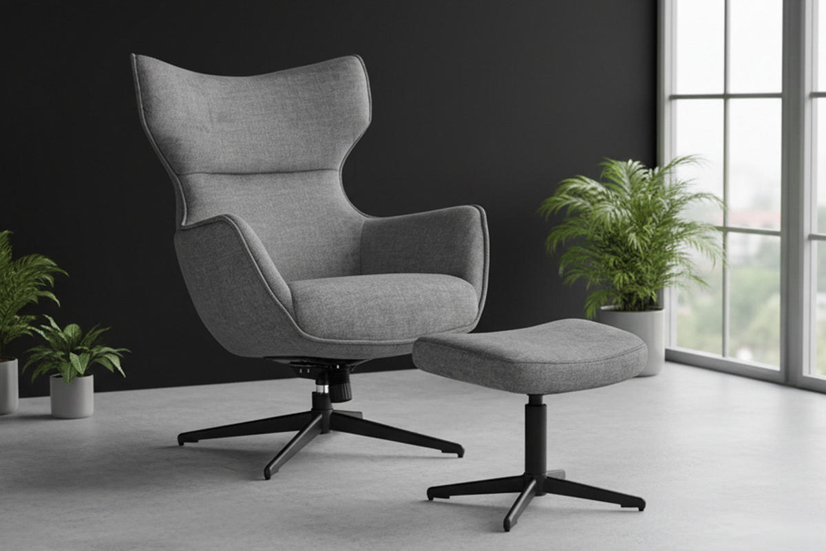 SESSEL VOGUE Samt Grau 100 cm - Schwarz/Grau, Textil/Metall (73/99/100cm) - riess-ambiente