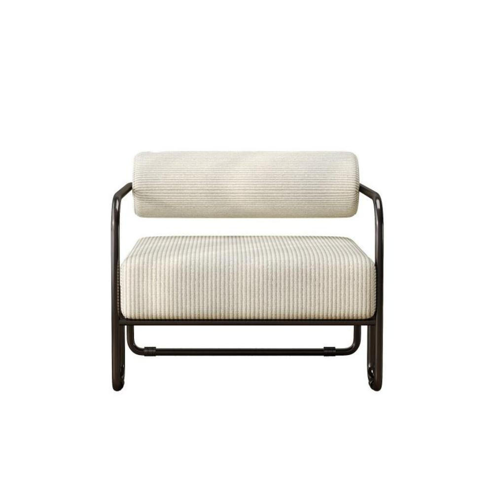 SESSEL Design Sessel,Loungesessel mit Metallgestell,Cord,Beige - Beige, Textil (68.5/70.5/73cm) - LVHOM
