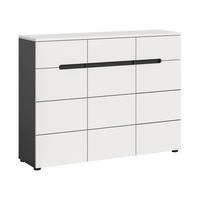 SCHUHKOMMODE CANU (B/H/T: ca. 120/94/37 cm) in Basalt grau/weiß - Grau, Holzwerkstoff (120/94/37cm)