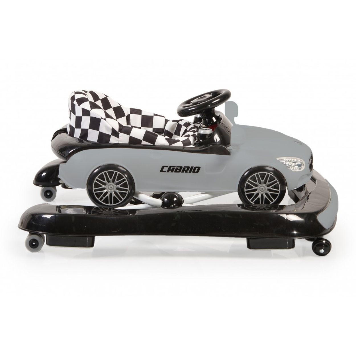 LAUFHILFE Cabrio 2 in 1 grau/schwarz Auto-Design höhenverstellbar Armaturenbrett mit Licht - Grau, Kunststoff (73/53/63cm) - Cangaroo