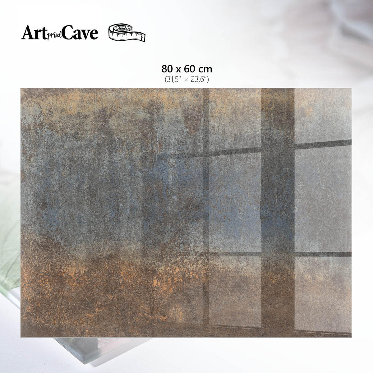 GLASPLATTE 80x60 cm – Erde und Himmel - Grau, Glas (0.4/80/60cm) - ArtPrintCave