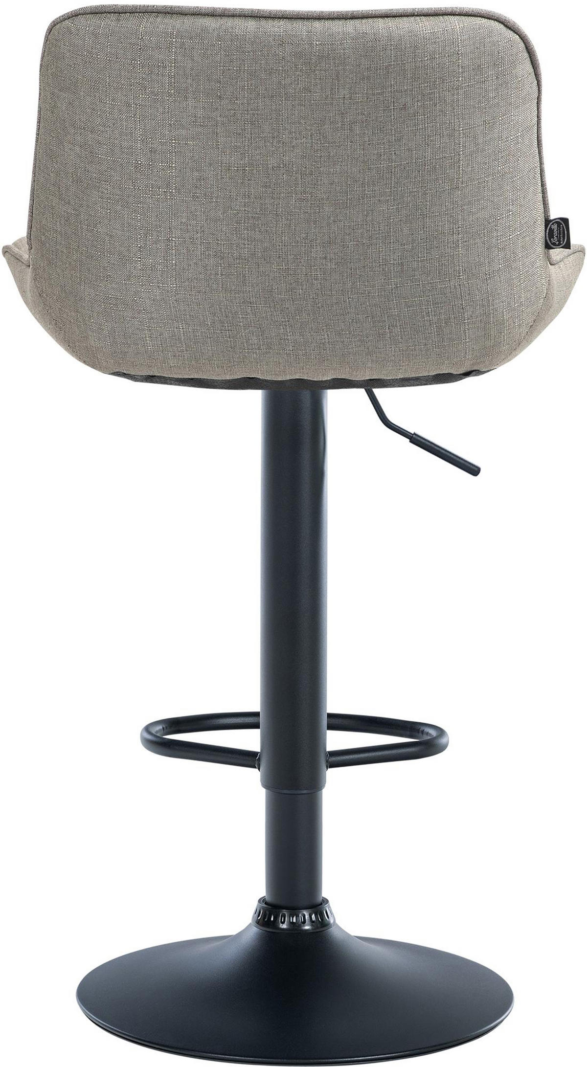 BARHOCKER Vulcano Stoff schwarz taupe - Taupe/Schwarz, Textil/Metall (49/106/51cm) - TPFLiving