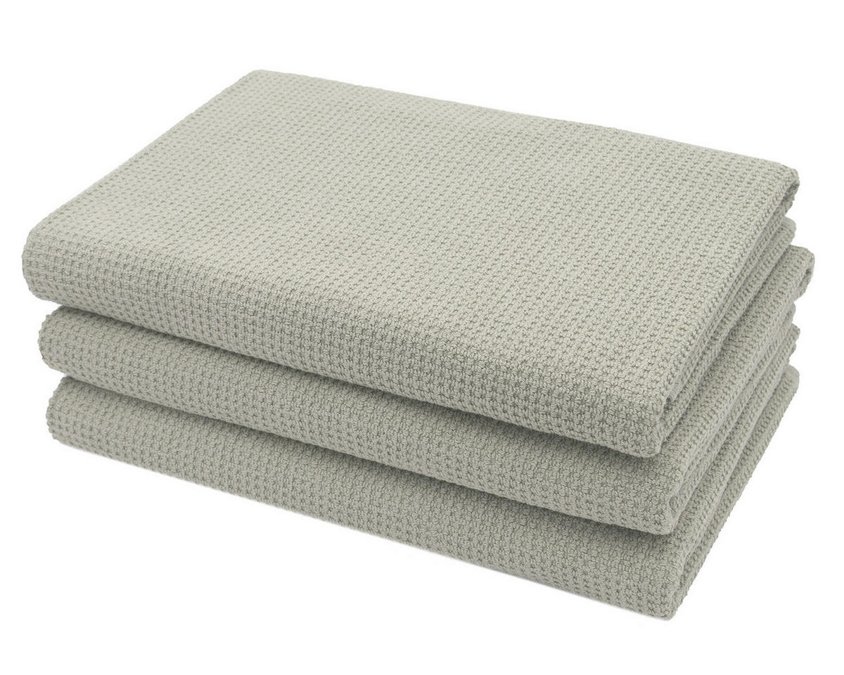 DUSCHTÜCHER, 3er-Set, 70x140 cm, 100% Baumwolle, Grau - Grau, Textil (70/140cm) - Zollner