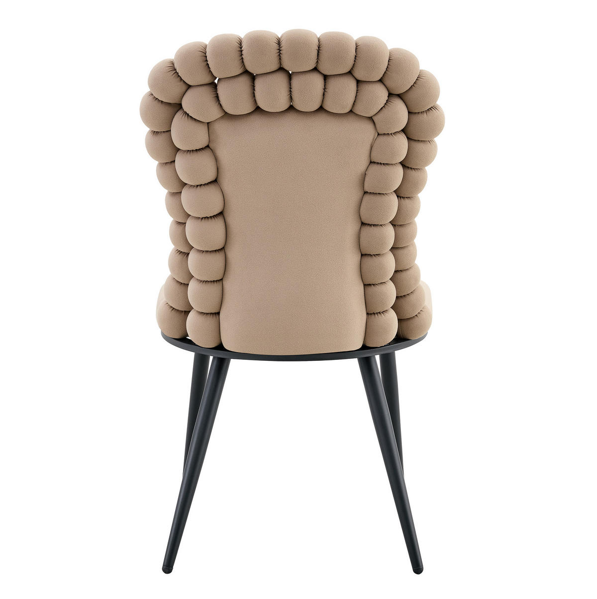 ESSZIMMERSTÜHLE 2er-Set Samt Camel mit hoher Rückenlehne und Metallbeinen - Braun, Metall (51/95/47cm) - Meubliv