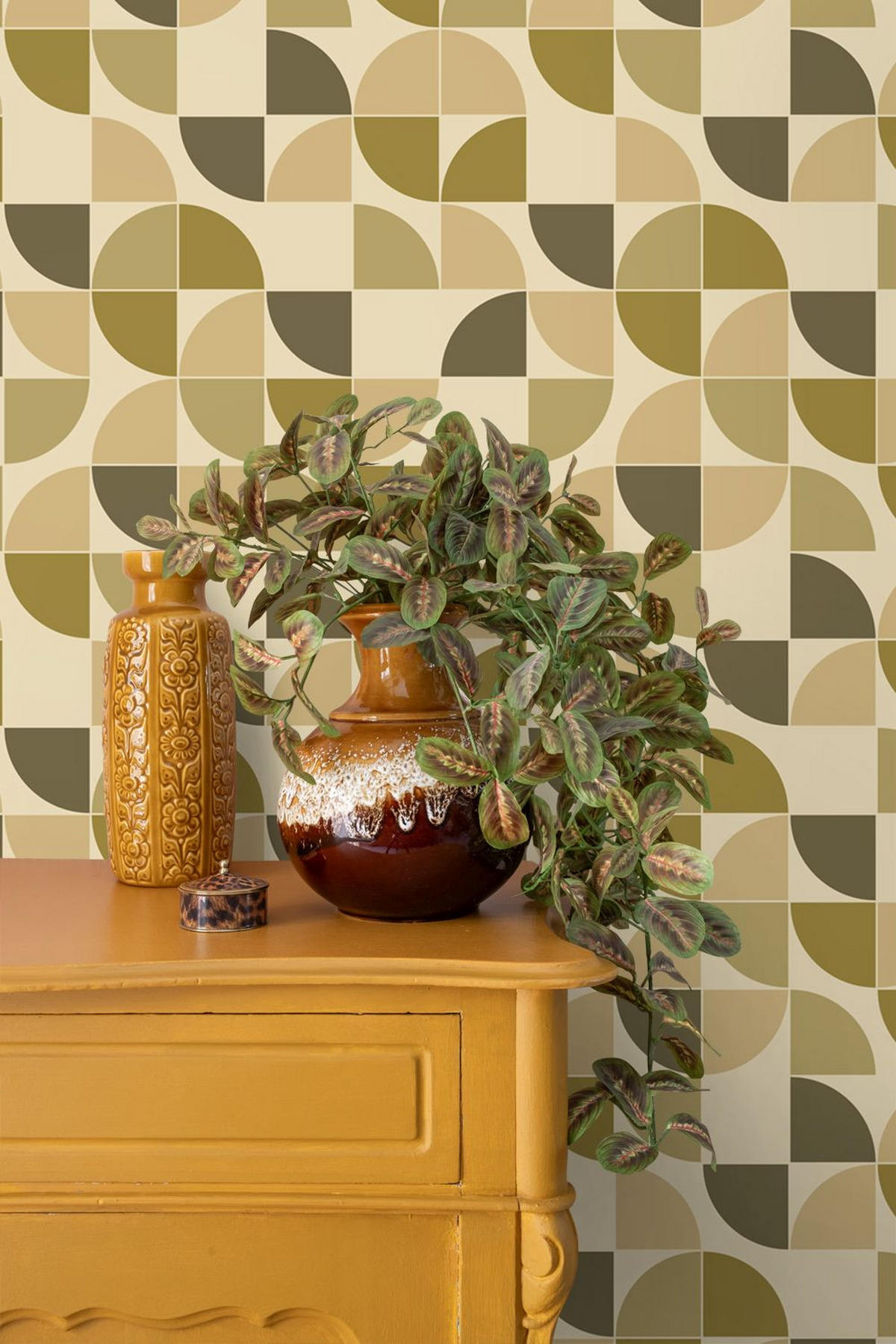 TAPETE Retro-Ornamente 50 x 900 cm - Grün, Papier (50/900cm) - ESTAhome