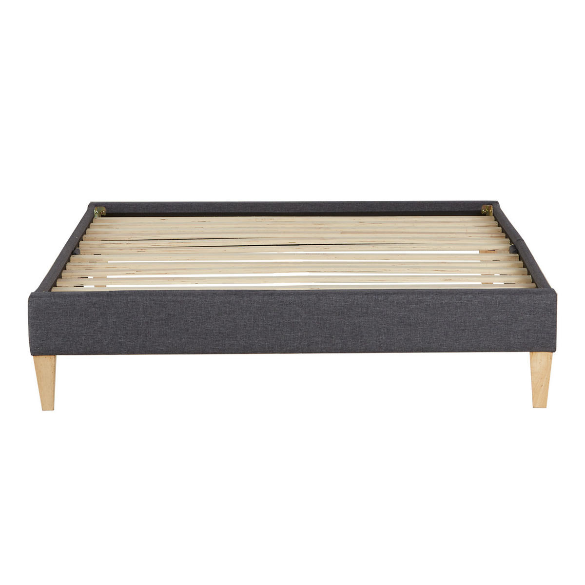 POLSTERBETT mit Lattenrost 90/200 cm in Grau - Grau, Textil (90/200cm) - Homestyle4u