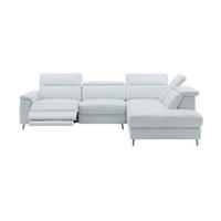 ECKSOFA Ambassador Echtleder mit 1 x Relaxfunktion Weiß - Weiß, Leder/Metall (272/224cm)