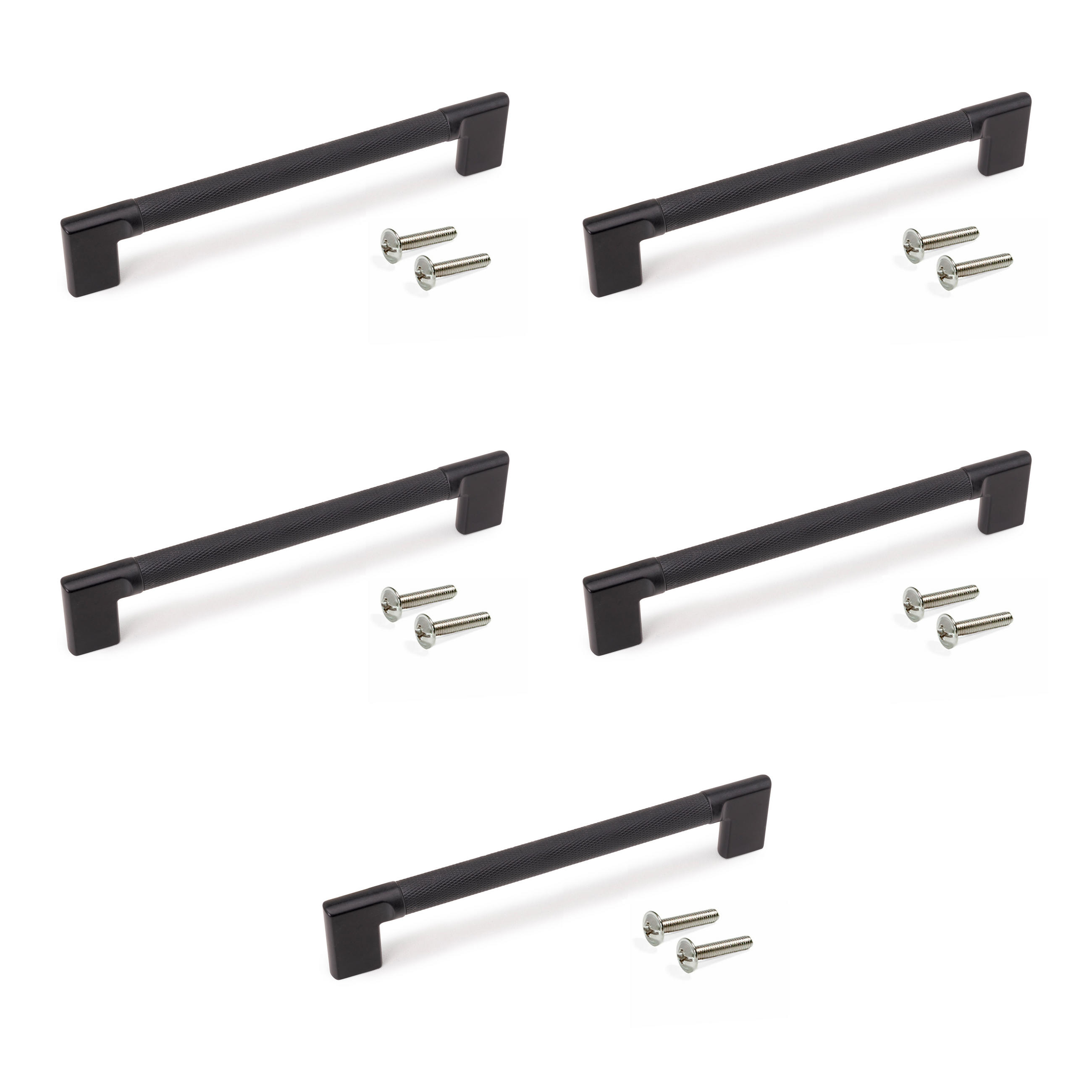 MÖBELGRIFFE Sofia, L221mm, 192mm Achsenabstand, Aluminium, Schwarz lackiert 5er-set - Schwarz, Metall (1.3/4/22.1cm) - EMUCA