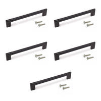 MÖBELGRIFFE Sofia, L221mm, 192mm Achsenabstand, Aluminium, Schwarz lackiert 5er-set - Schwarz, Metall (12/3/25cm) - EMUCA