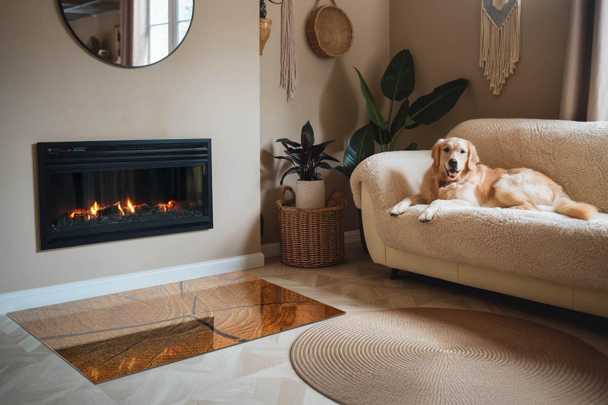 GLASPLATTE für Kamin 120x80 cm Orange - Orange, Glas (120/80/0.4cm) - ArtPrintCave