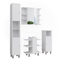 BADMÖBEL-SET Fynn Weiß 4 Teile - Weiß, Holzwerkstoff (79.6/190/36.6cm) - Vicco