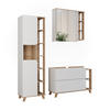 BADMÖBEL-SET Karen Sonoma/Weiß 3 Teile - Weiß/Sonoma Eiche, Holzwerkstoff (100/65/35cm) - Vicco