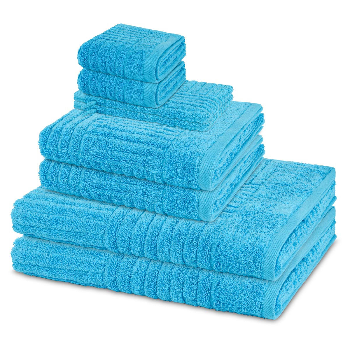 FROTTIERSET Carre 8-teilig - Blau, Textil (50/100cm) - Ross