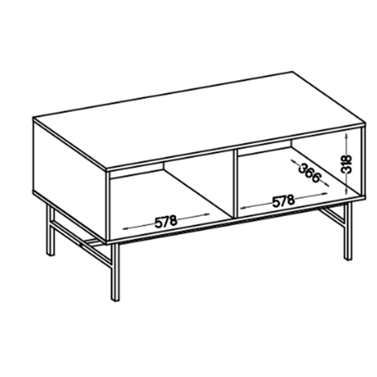 TV-MÖBEL Oktio Schwarz-Graphit 121 cm - Goldfarben/Schwarz, Holzwerkstoff/Metall (121/50/40.8cm) - Selsey