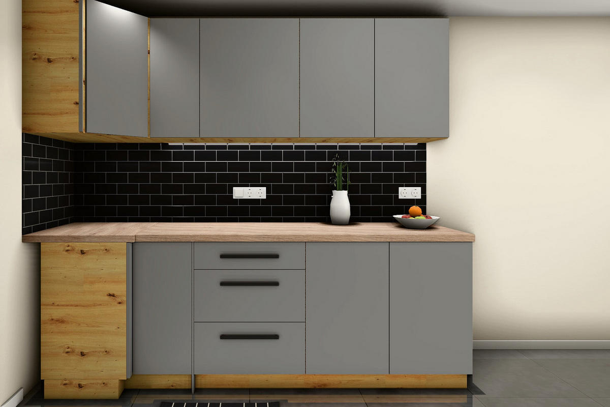U-KÜCHE Nexa Grau & Artisan-Eiche – 300 × 240 × 240 cm – KÜ-NEXA-001 - Grau, Holzwerkstoff (300/212/240cm) - ROYAL24_MARKT