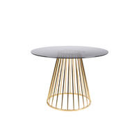 BEISTELLTISCH Floris - Gold - 104/104/75 cm - Goldfarben, Glas (104/104/75cm)