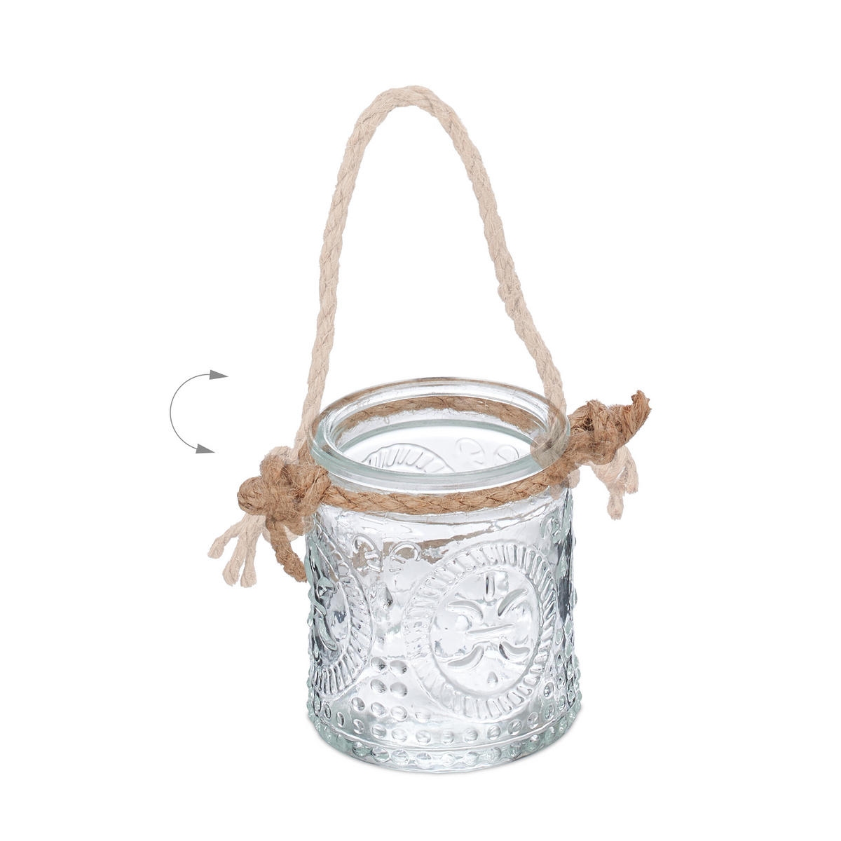 12XWINDLICHT - Transparent, Glas/Textil (6/7/6cm) - Relaxdays