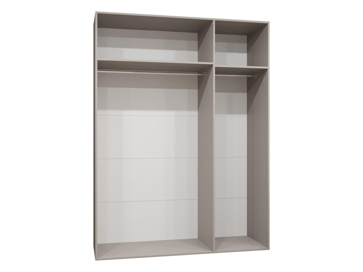 DREHTÜRENSCHRANK Mila I 150 - Kaschmir/Schwarz, Holzwerkstoff/Kunststoff (150/202/52cm) - MIRJAN24