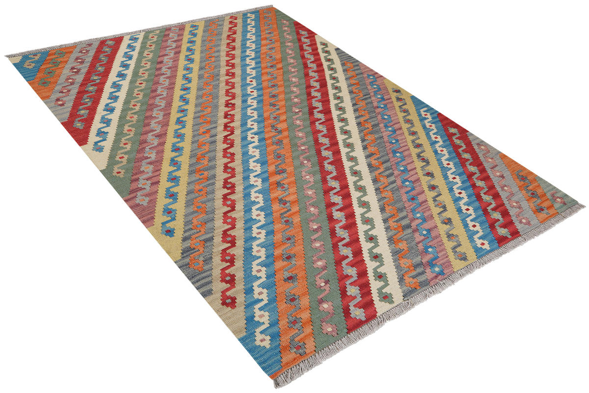 HANDWEBTEPPICH Kelim Gashgai Mehrfarbig 176/130 cm Schurwolle - Multicolor, Textil (130/176cm) - Looma