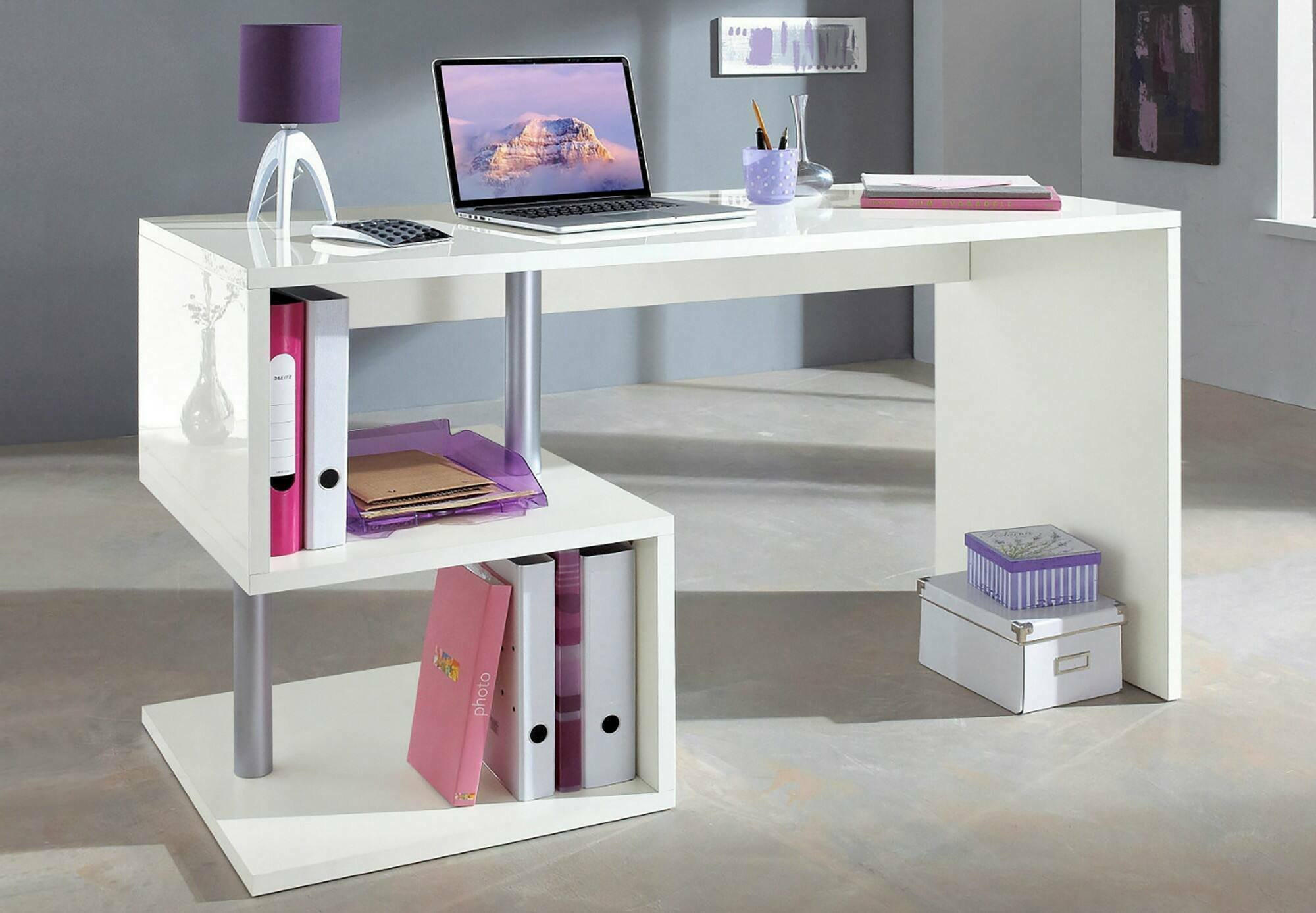 SCHREIBTISCH Glänzendes Weiß 60/140/78 cm - Weiß, Holzwerkstoff (60/140/78cm) - DMORA