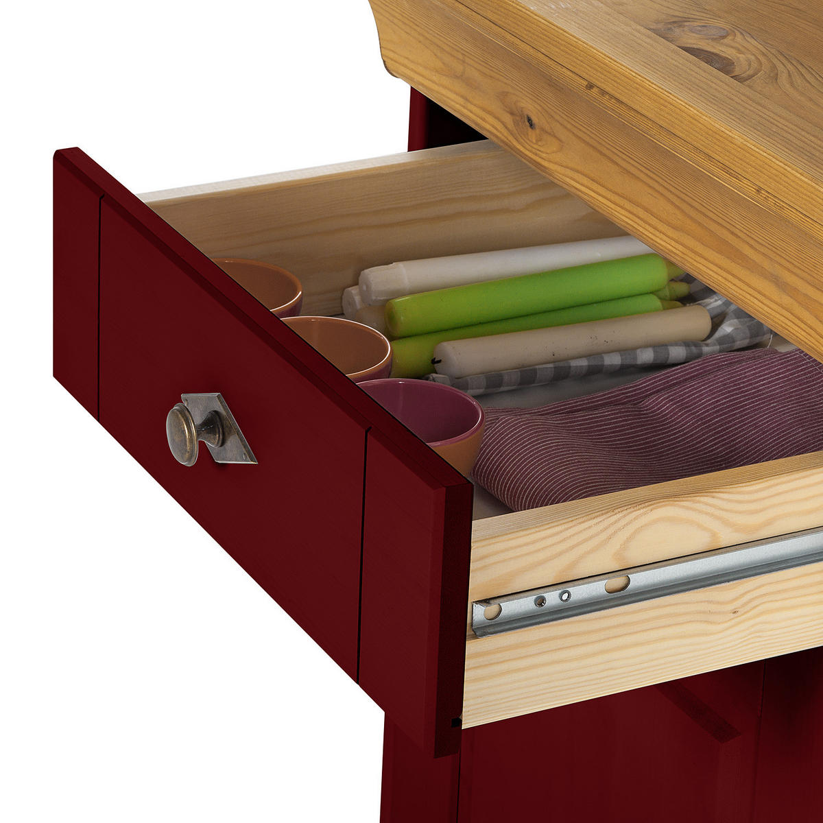 BUFFET - Kiefer massiv - Braun/Kieferfarben, Holz/Holzwerkstoff (143/197/45cm) - home24
