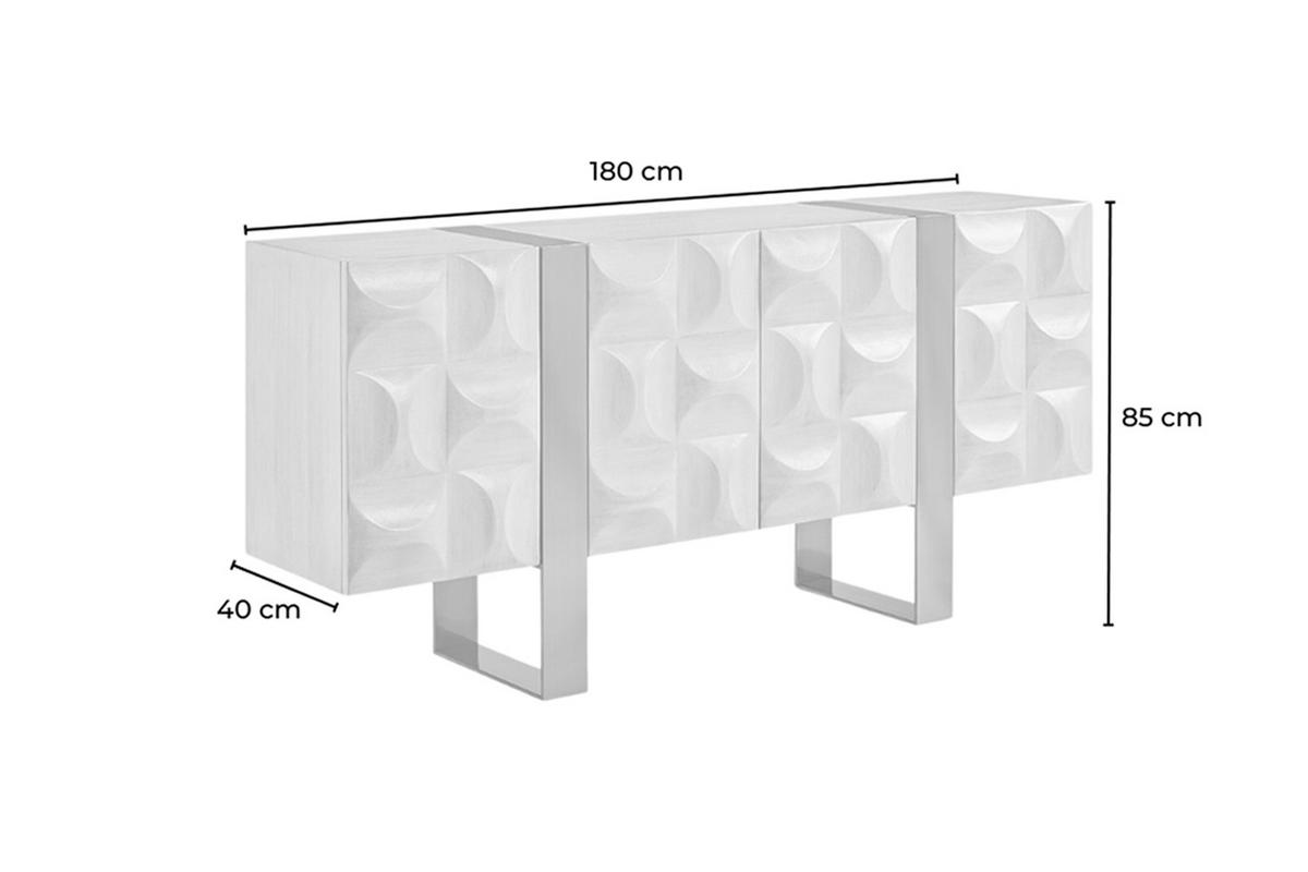 SIDEBOARD MARGO Grau Holz - Grau, Holz/Metall (180/85/40cm) - KAWOLA