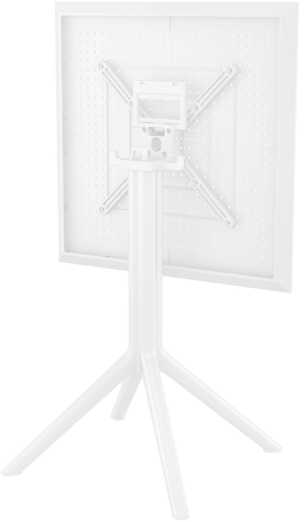 GARTENTISCH eckig 60/60/74 cm Kunststoff weiß - Weiß, Kunststoff (60/60/74cm) - CLP