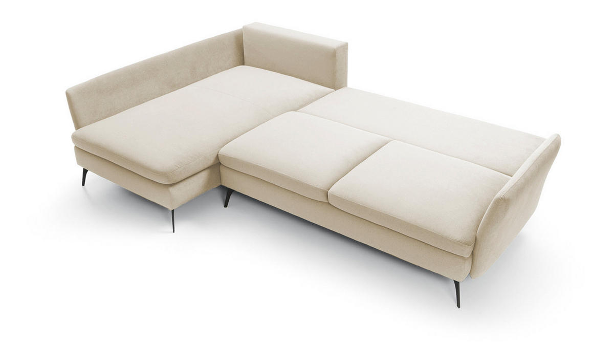 ECKSOFA Demisbal Cremeweiß mit Bettkasten - Creme, Textil (282/182cm) - Selsey