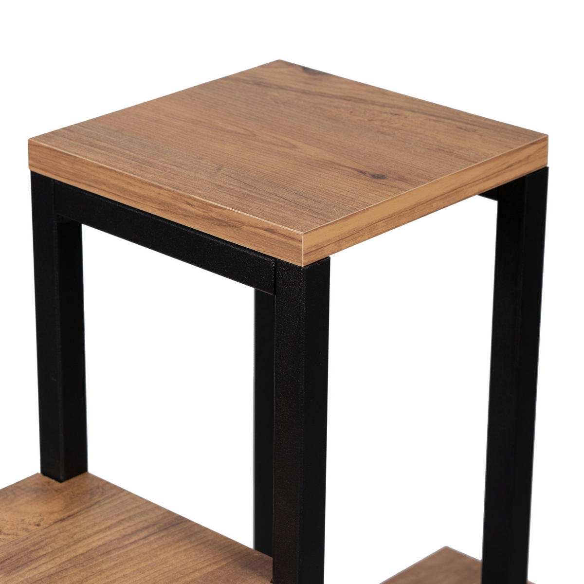 PFLANZENREGAL Rosenholm - Schwarz/Braun, Holzwerkstoff/Metall (20/56/78.5cm) - [en.casa]
