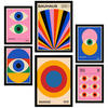POSTER Set Mit 6 Geometrische Bauhaus Formen & Augen A3 & A4 Schwarzer Rahmen - Schwarz, Papier (29/3cm) - Nacnic