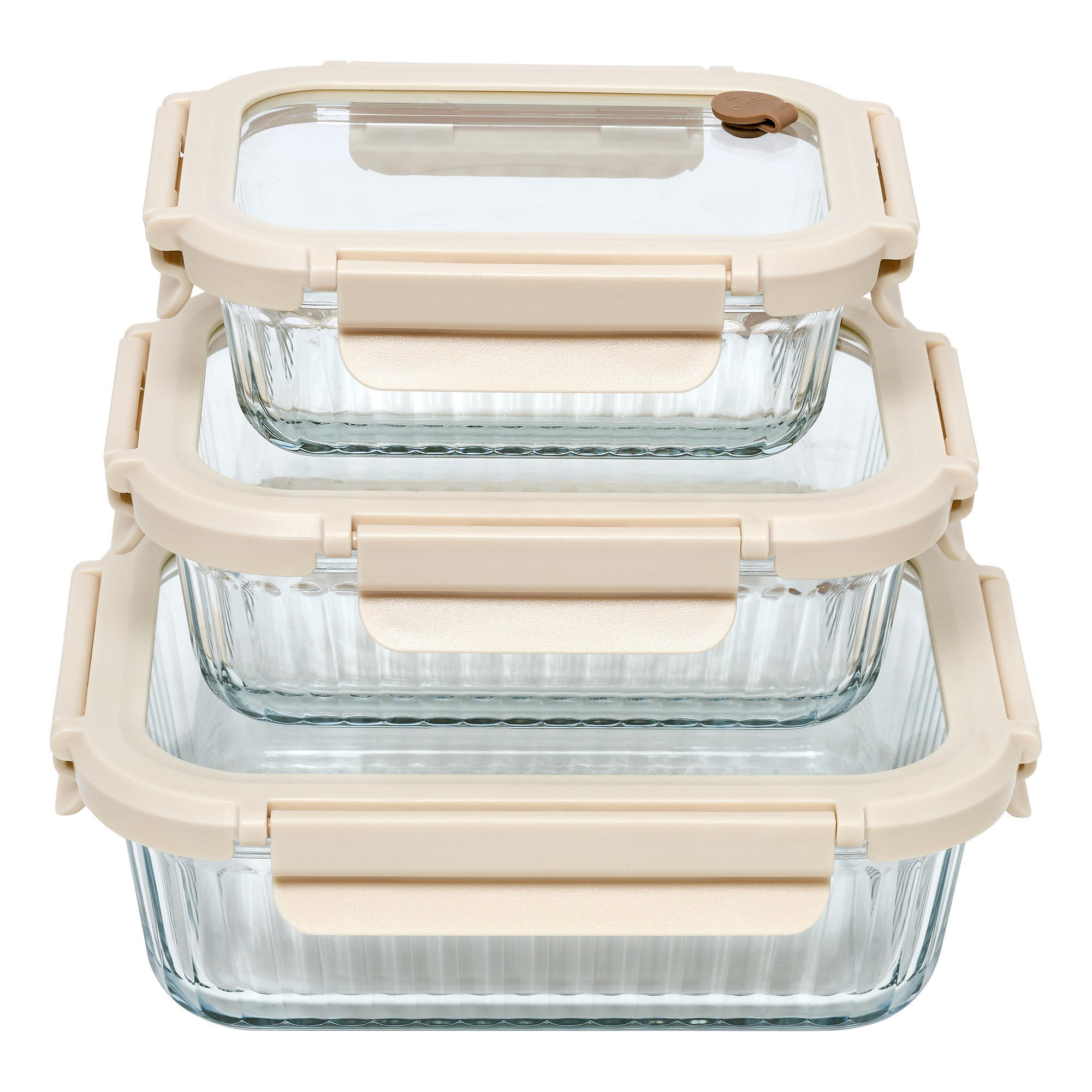FRISCHHALTEDOSE 3er-Set 16/12/6 cm - Transparent, Glas (12/6/16cm) - 5five Simply Smart