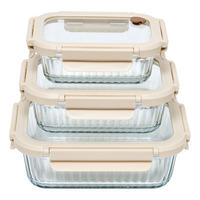 FRISCHHALTEDOSE 3er-Set 16/12/6 cm - Transparent, Glas (12/6/16cm) - 5five Simply Smart