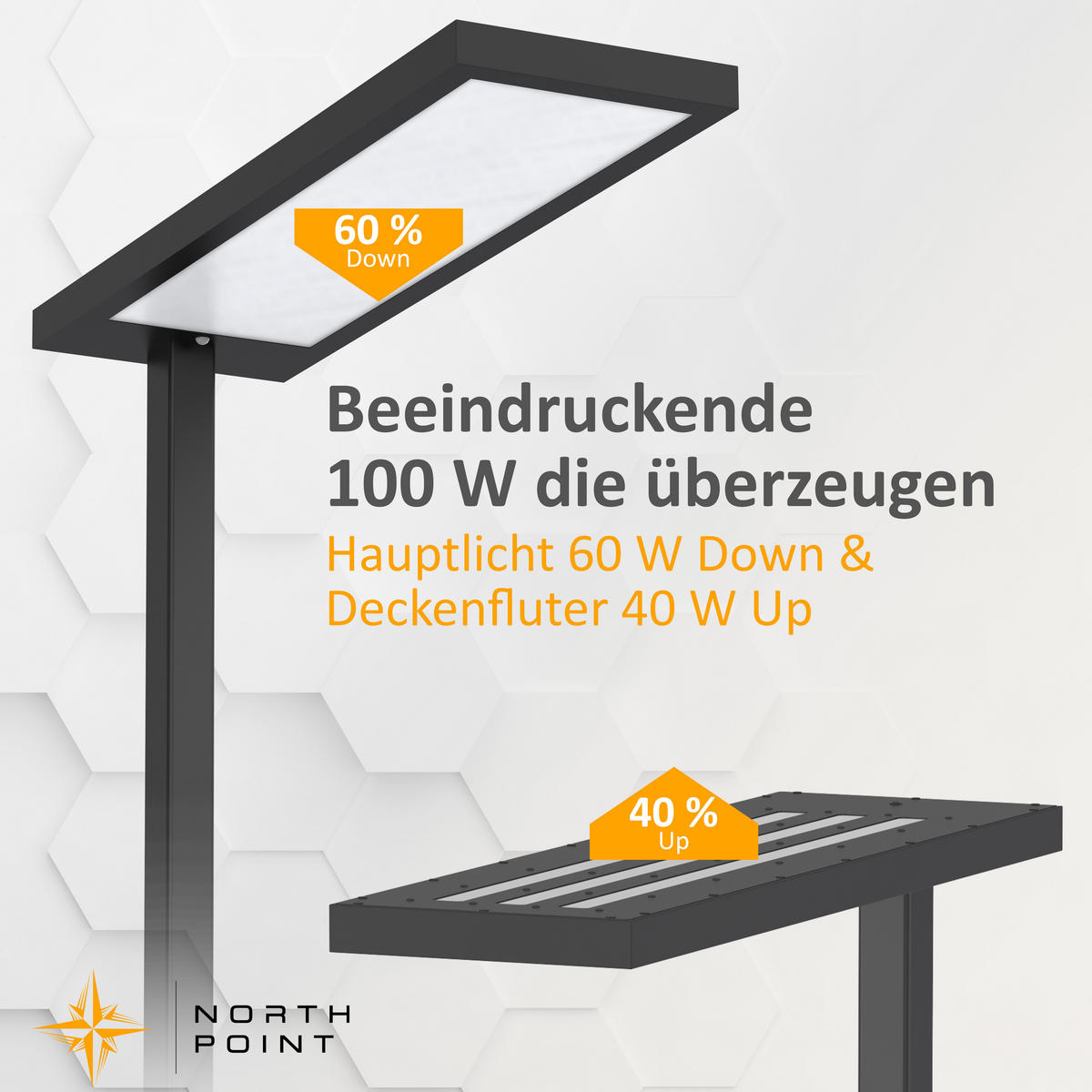 LED-STEHLEUCHTE Schwarz 195 x 80 x 24 cm Metall - Schwarz, Metall (80/30/195cm) - Northpoint