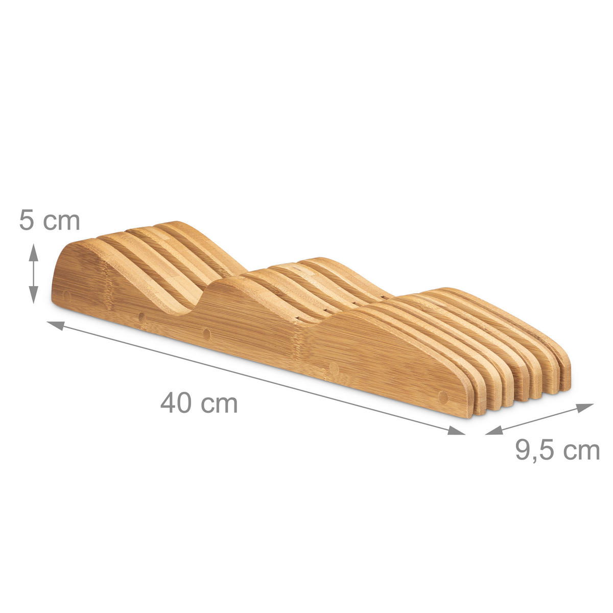 MESSERBLOCK - Hellbraun, Holz (9.5/5/40cm) - Relaxdays