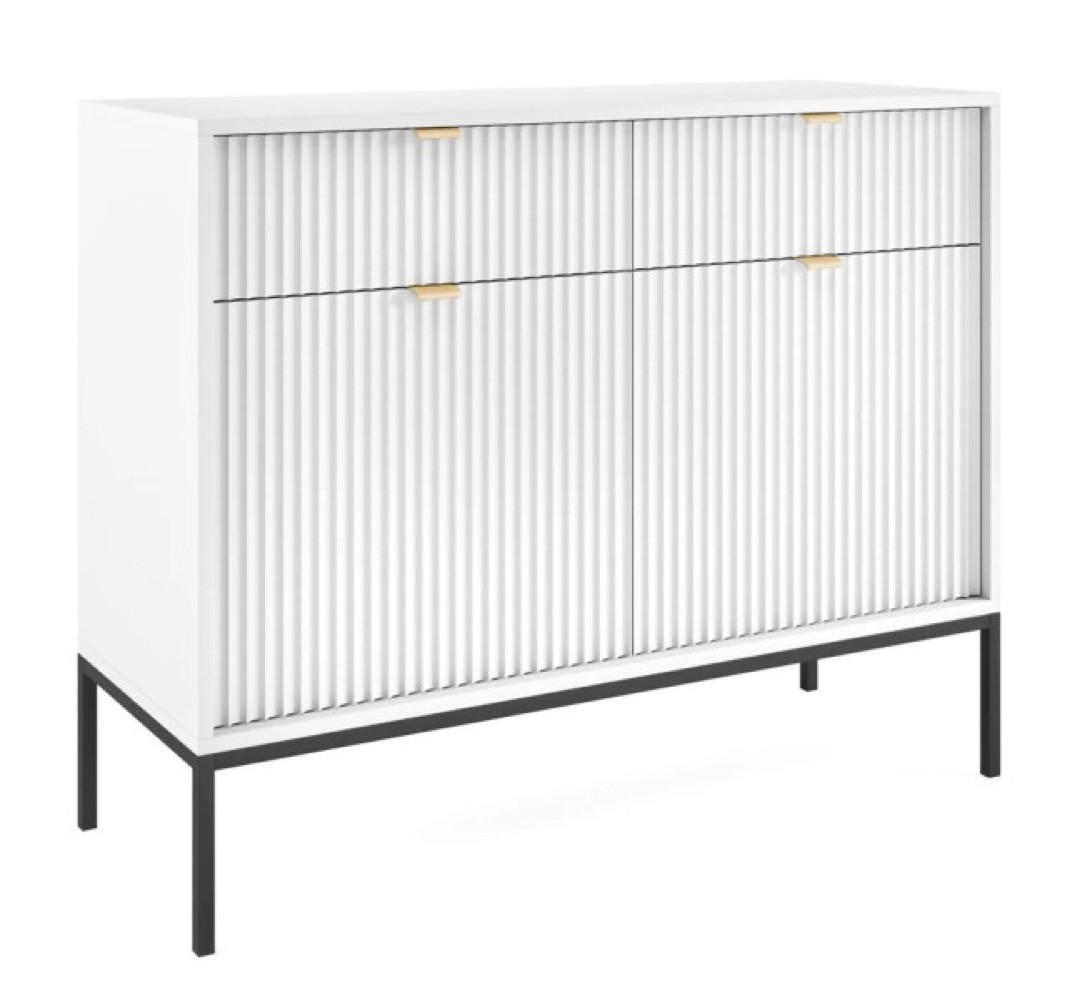 SIDEBOARD Weiß KSZ104 Schwarz Gestell - Weiß, Holzwerkstoff (104/83/39cm) - Sepro Meble