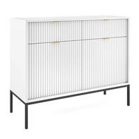 SIDEBOARD Weiß KSZ104 Schwarz Gestell - Weiß, Holzwerkstoff (104/83/39cm) - Sepro Meble