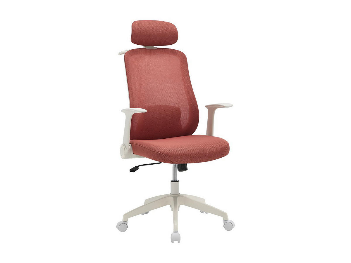BÜROSESSEL - 64 x 63 - stoff - terracotta, weiß Zyliro - Weiß, Textil (64/117/63cm) - Vente-Unique