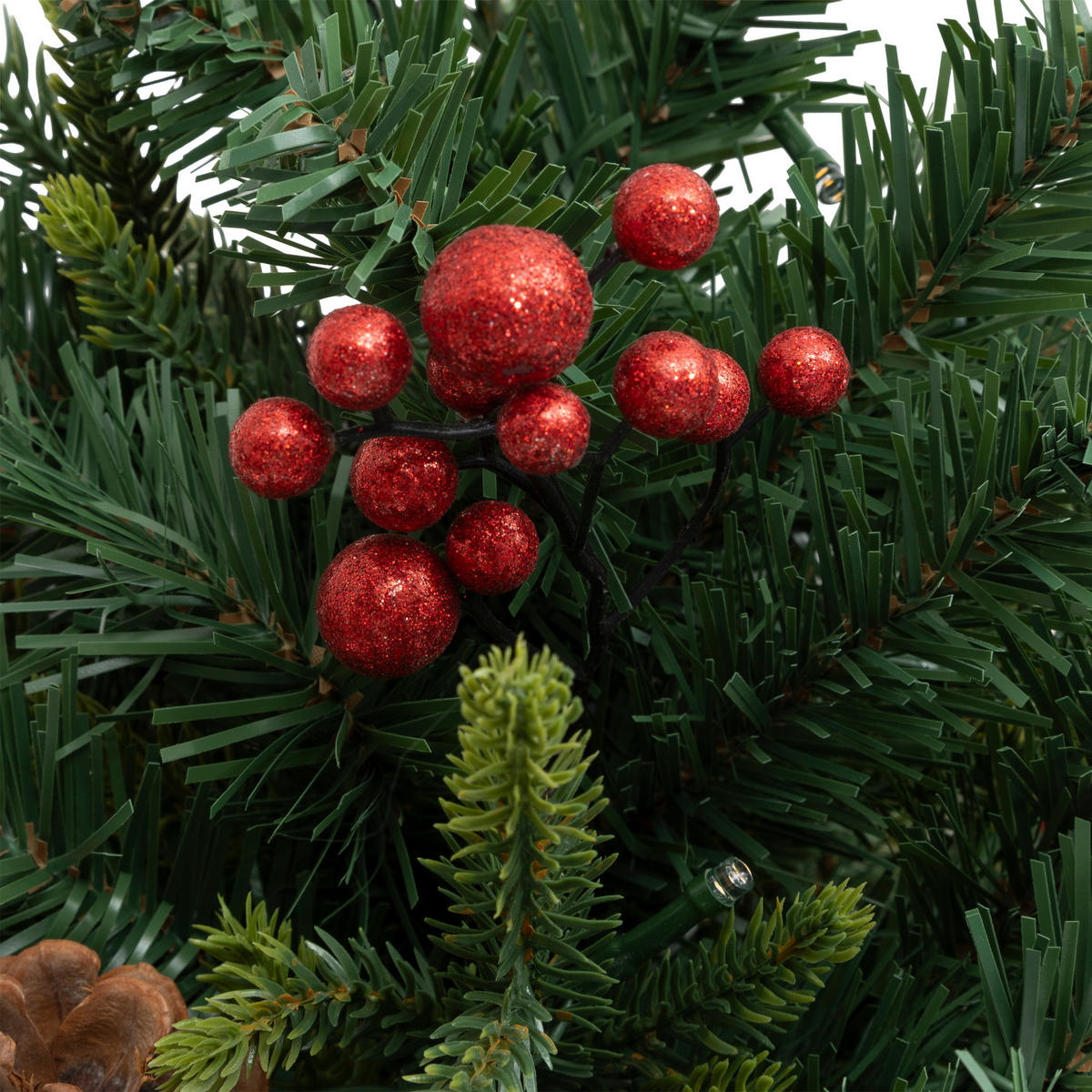 WEIHNACHTSBAUM im Topf mit LED-Lichtern und Timer Kappi 50/50/90 cm - Grün, Kunststoff (90cm) - Atmosphera Createur d´interieur