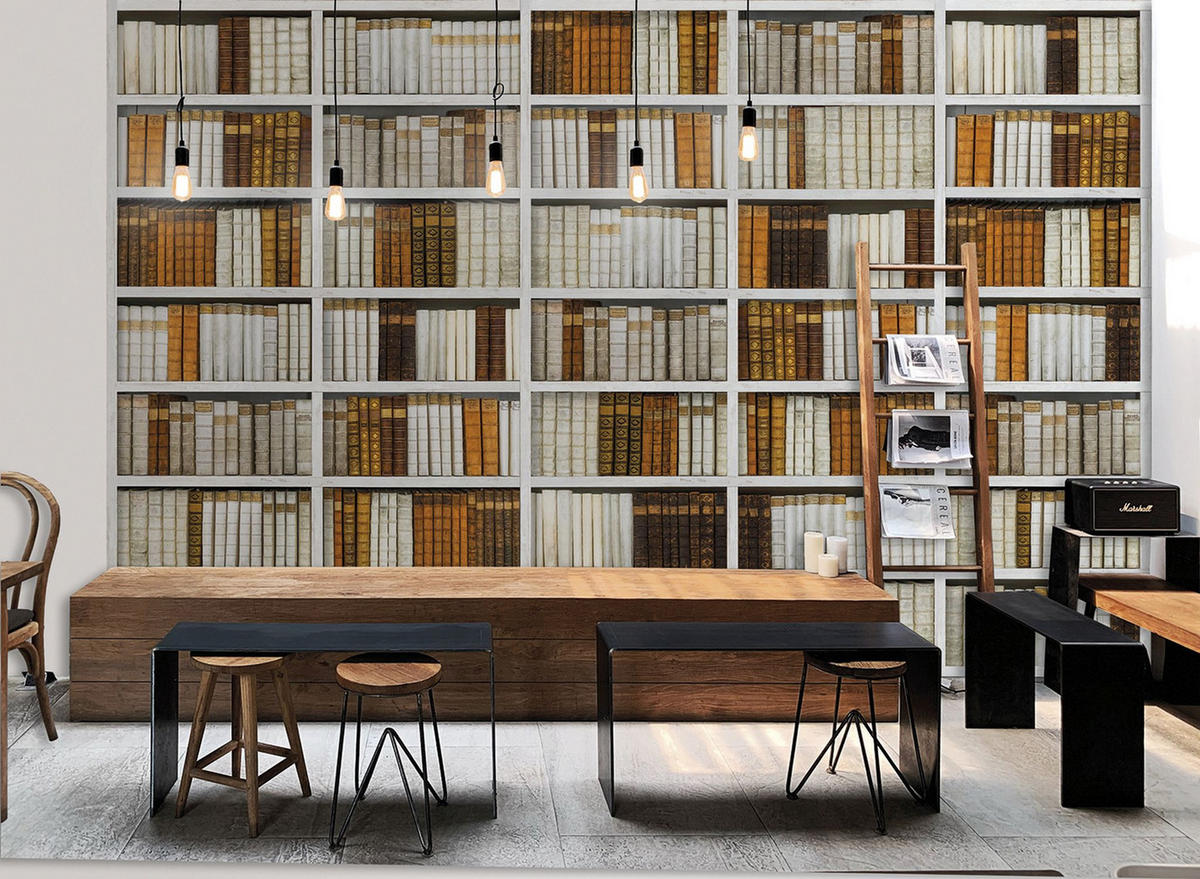 FOTOTAPETE Bücherregal 424 x 280 cm - Multicolor, Papier (424/280cm) - Sanders & Sanders