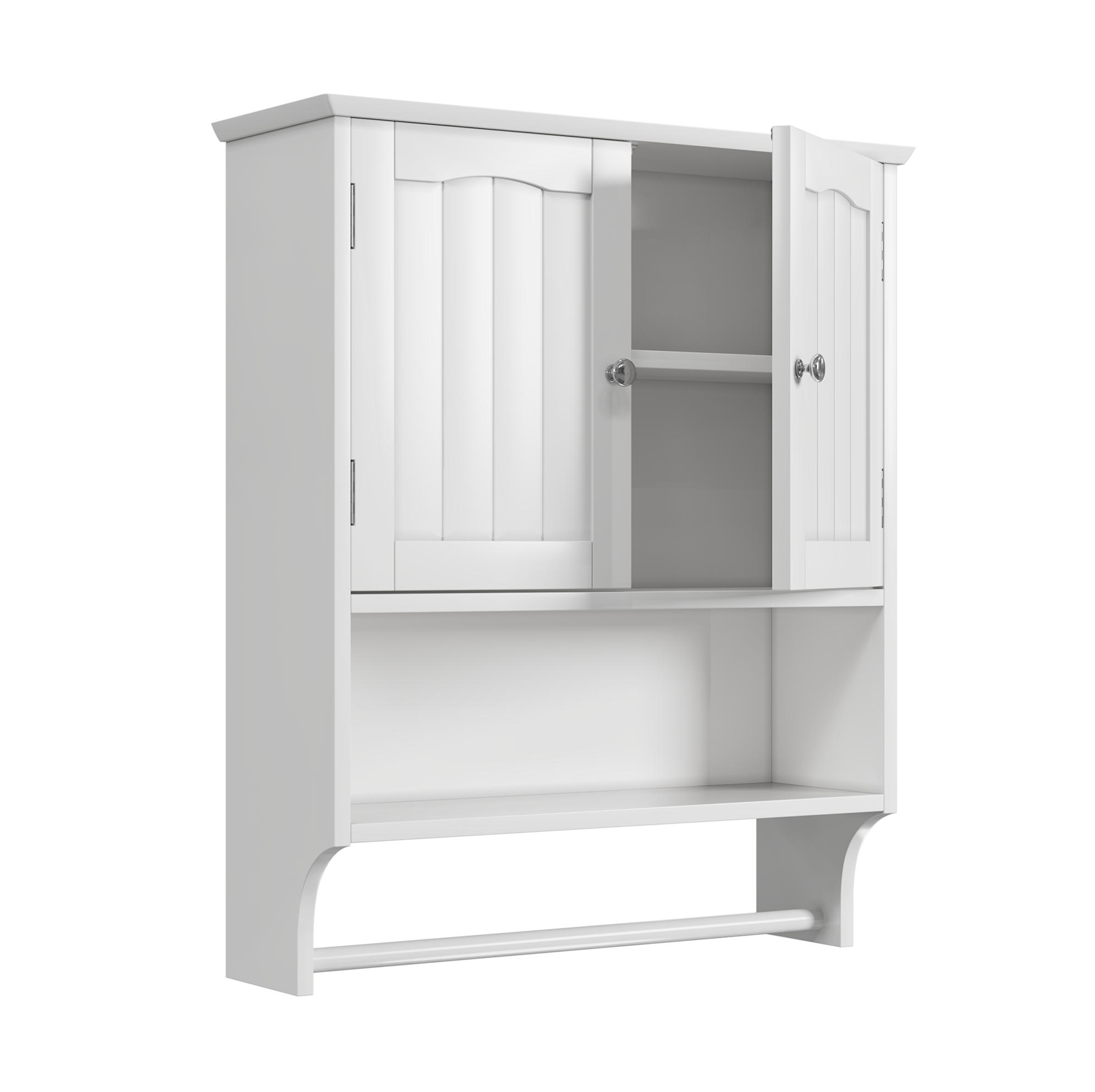 BADEZIMMERSCHRANK Wandmontage 56,8 x 19 x 70 cm MDF Weiß - Weiß, Holzwerkstoff (19/70/56.89cm) - Beauniv