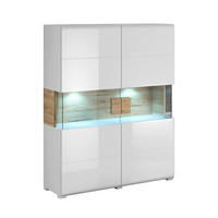 SKRINKA NA RIAD Jules Biela a drevo - biela, kompozitné drevo (122/152/39cm) - Petits-meubles
